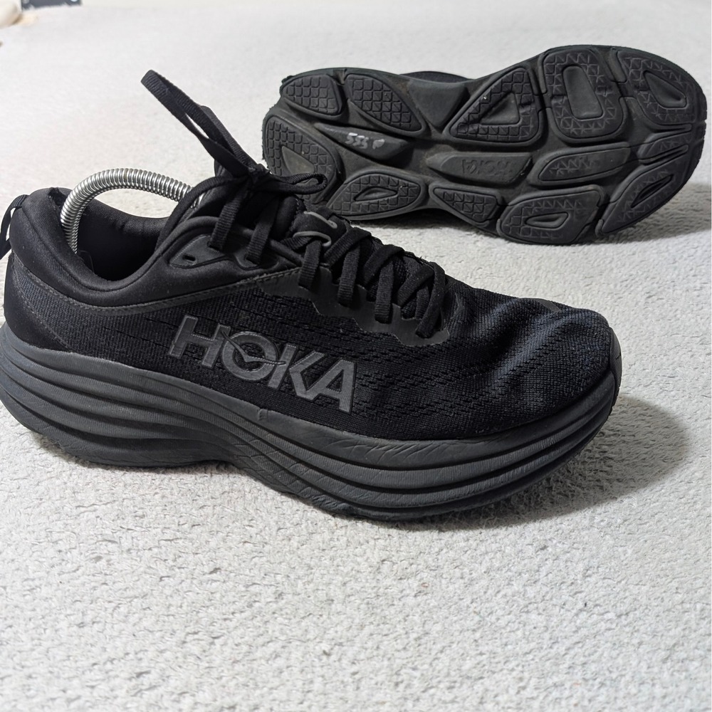 Hoka Bondi 8 Running Shoes Women 11B Black 1127952 BBLC‎ Cushion Sneaker